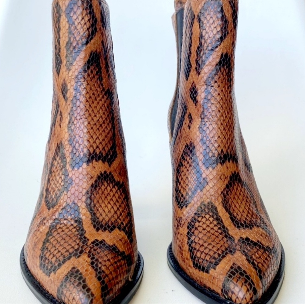 Vince Camuto Ellea Caramel Pull On Pointed Toe Block Heeled Ankle Boots  Size 7M - Picture 11 of 16